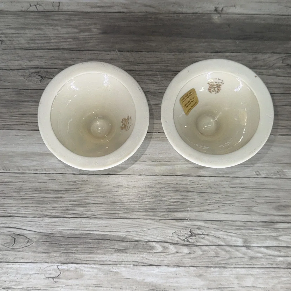 Lenox Holiday Dimension Candlestick Holders Pair Holly Berry 24k Gold Trim